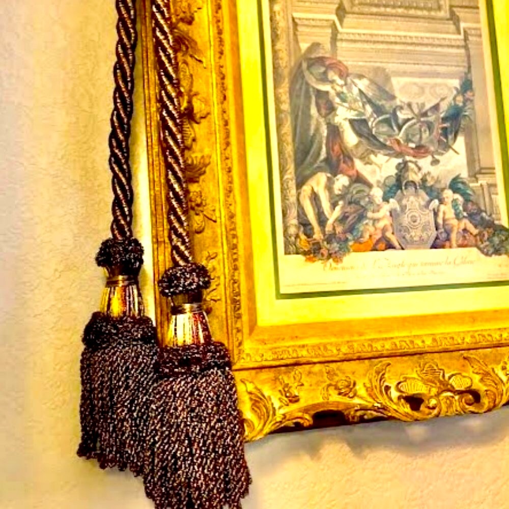 NWT XLG 126" Decorative Accent Rope with Jumbo Tassels Metallic Bronze & Gold